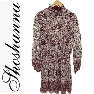 Shoshanna Pink/rose Metallic Mini Ruffle Dress App s